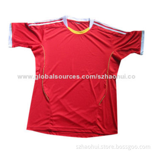 Unisex super soft dry-fit polyester sports T-shirts, custom-made design and brand is available